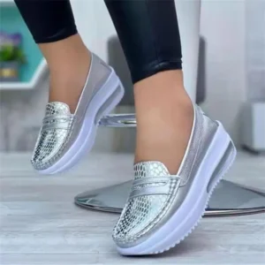 Zapatos casuales deportivos de cuero para mujer 2024, zapatillas de moda para mujer, zapatillas cómodas para caminar, mocasines gruesos y sexys al por mayor para mujer